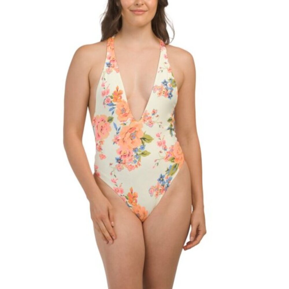 NWT MAAJI V Neck Cheeky One Piece Reversible Swimsuit Medium M